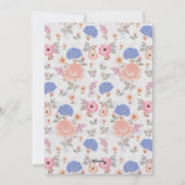 Antike Pastell Botanische Aquarellblumen Einladung (Rückseite)