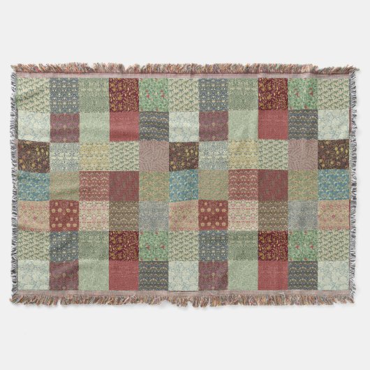 Antike Patchwork-Teppiche mit Heritage-Muster Decke (Vorderseite)
