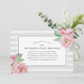 Antike Peony | Mother's Day Brunch Einladung (Stehend Vorderseite)