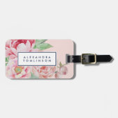 Antike Peony Personalisiert Gepäckanhänger (Vorderseite horizontal)
