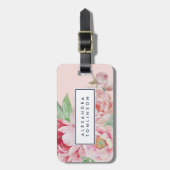 Antike Peony Personalisiert Gepäckanhänger (Vorderseite vertikal)