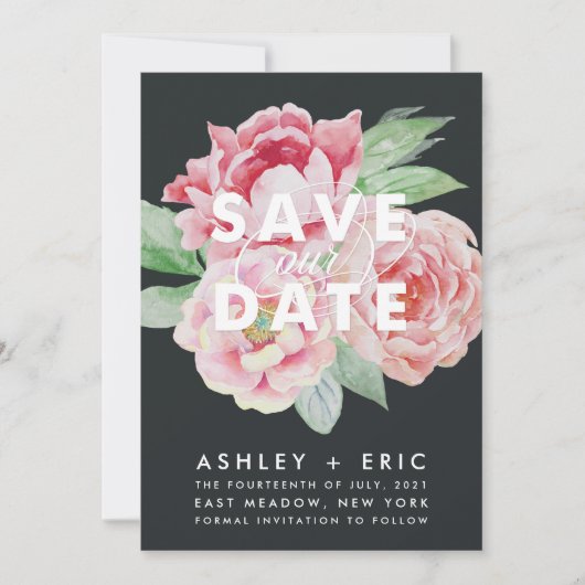 Antike, Peony Save the Date Card (Vorderseite)