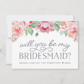 Antike Peony | Werden Sie meine Bridesmaid-Karte s Einladung (Vorderseite)