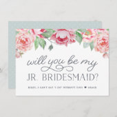 Antike Peony | Werden Sie meine Jr Bridesmaid Card Einladung (Vorne/Hinten)