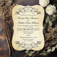 Antike Pergament-Ornament-Hochzeitsklammer