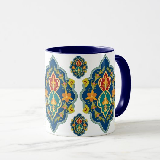 Antike Persian Pattern Look Seven-Tone Coffee Mug Tasse (VorderseiteRechts)