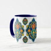Antike Persian Pattern Look Seven-Tone Coffee Mug Tasse (Vorderseite Links)