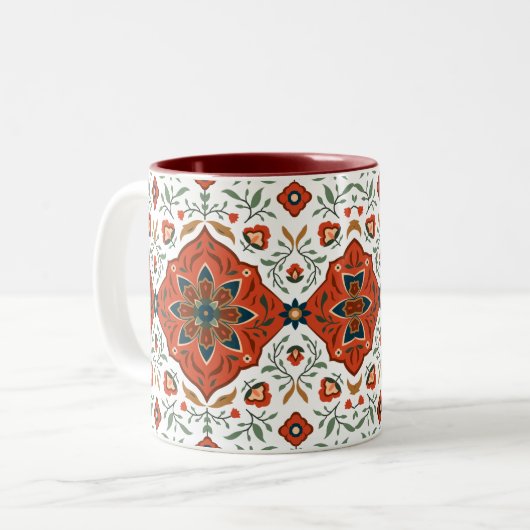 Antike persische Türkische Rug-Kaffee-Tasse Zweifarbige Tasse (Vorderseite Links)