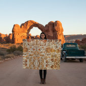 Antike Petroglyph Kunst Fleecedecke