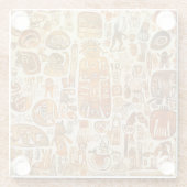 Antike Petroglyph Kunst Glasuntersetzer (Rückseite)