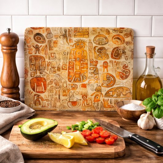 Antike Petroglyph Kunst Schneidebrett