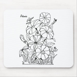Antike Petunienblumen Mousepad