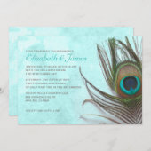 Antike Pfau-Feder-Hochzeits-Einladungen Einladung (Vorne/Hinten)