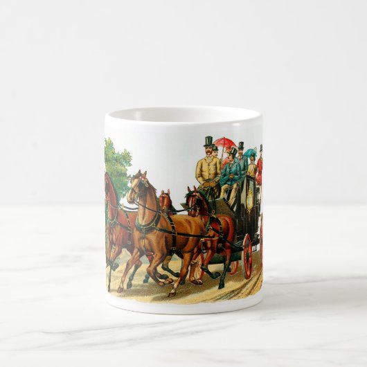 Antike Pferde und Kutsche Kaffeetasse (Mittel)