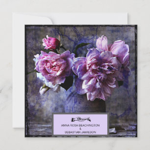 *~* Antike Pfingstrosen-Blumen AR23 QR RSVP HOCHZE Einladung