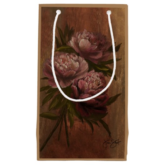 Antike Pfingstrosen Kleine Geschenktüte (Vorderseite)