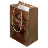 Antike Pfingstrosen Mittlere Geschenktüte (Vorderseite Schrägansicht)
