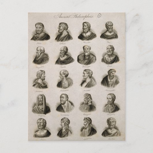 Antike Philosophen porträtieren Denker Vintag Postkarte (Vorderseite)