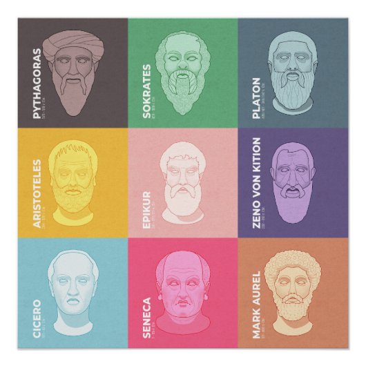 Antike Philosophen Poster (Vorderseite)