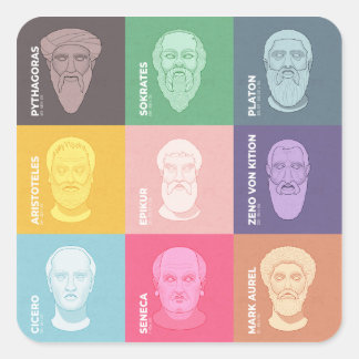 Antike Philosophen Quadratischer Aufkleber