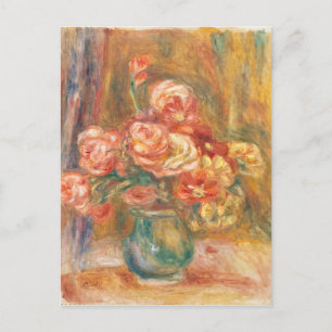 Antike Pierre Auguste Renoir Vase mit Rosen Feiertagspostkarte