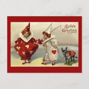 Antike Pierrot Valentinstag-Postkarte Feiertagspostkarte