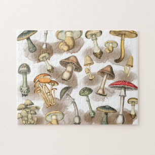 Antike Pilze des rustikalen Waldes Puzzle