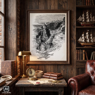 Antike Piraten, Sir Henry Morgan im Ozean Poster
