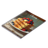 Antike Platte mit Waffeln und Erdbeeren Notizblock (Linke Seite)