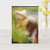 Antike Pony Karte (Gelbe Blume)