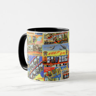 Antike Postkarte Army Air Corp Streitkräfte Zweite Tasse