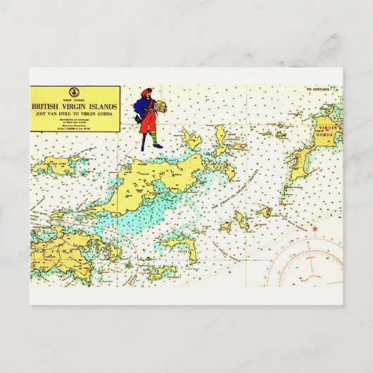 Antike Postkarte der Britischen Jungferninseln (Vorderseite)