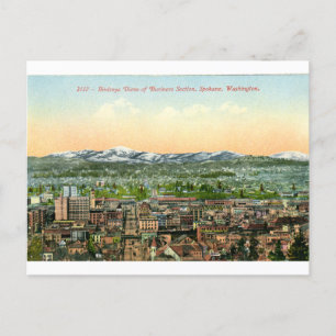 Antike Postkarte der Innenstadt von Spokane