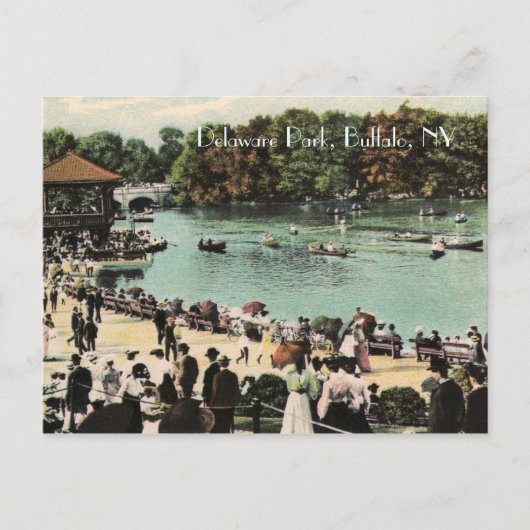 Antike Postkarte des Delaware Park (Vorderseite)