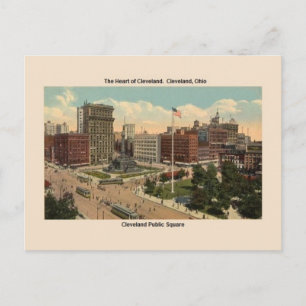 Antike Postkarte des Public Square in Cleveland, O