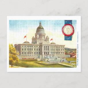 Antike Postkarte des Rhode Island Kapitols mit Sie