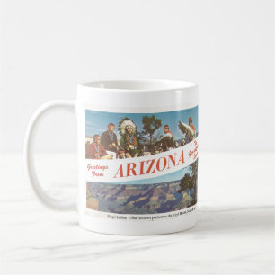 Antike Postkarte, Hopi Indianerstammtänzer, AZ Kaffeetasse