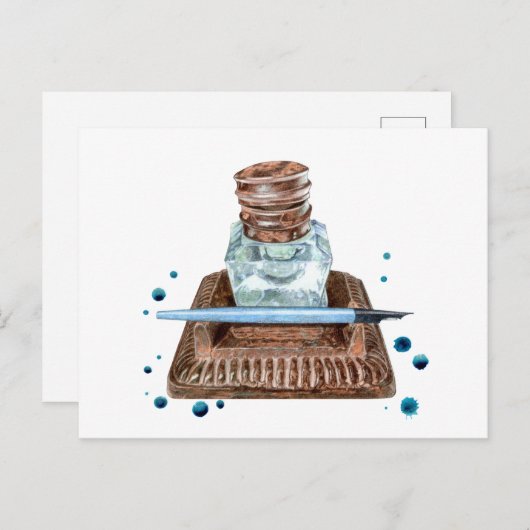 Antike Postkarte Inkwell (Vorne/Hinten)