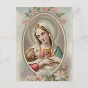Antike Postkarte Jungfrau Maria mit Jesuskind