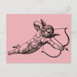 Antike Postkarte mit Cherub Cupid Liebe