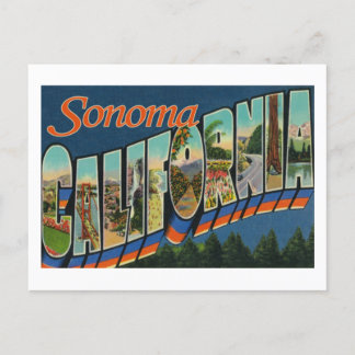 Antike Postkarte mit großem Schriftzug Sonoma Cali
