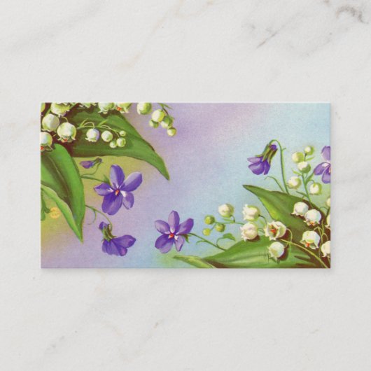 Antike Postkarte mit Maiglöckchen und (Vorderseite)