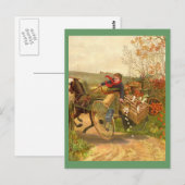 Antike Postkarte mit Pferdewagen (Vorne/Hinten)