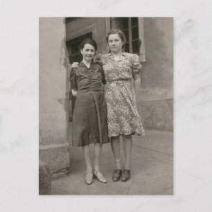 Antike Postkarte von Frauen