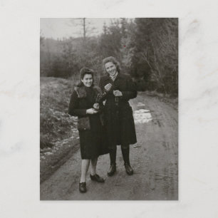 Antike Postkarte von Frauen