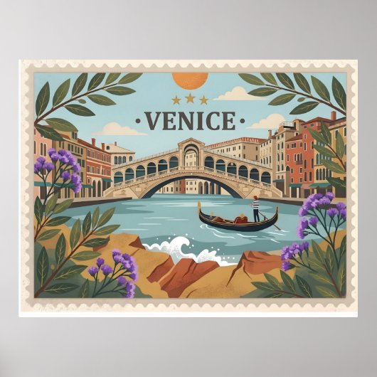 Antike Postkarte von Venedig Italien Poster (Vorne)