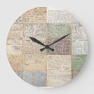 Antike Postkarten Der Vintage französische Hinterg Große Wanduhr