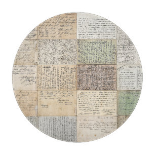 Antike Postkarten Der Vintage französische Hinterg Schneidebrett