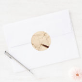 Antike Postkarten Runder Aufkleber (Umschlag)