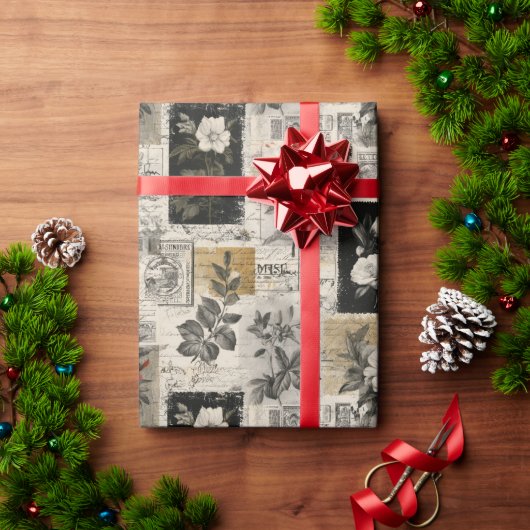 Antike Poststempel-Marken Geschenkpapier (Feiertagsgeschenk)